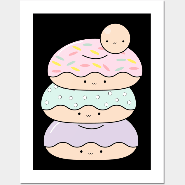 Kawaii Donut Stack Wall Art by Kam Bam Designs